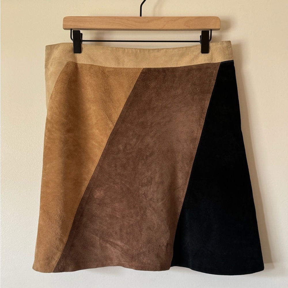 Vintage-Look Suede Skirt in 4-Colors SZ 14 John Paul Richard